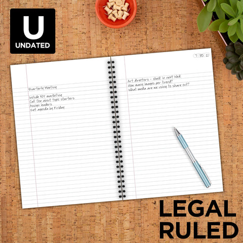 Cambridge Limited Business Notebook, Legal Ruled Paper, 6-3/4" x 9-1/2", 80 Sheets, Flexible Soft Touch Cover, Wirebound, Gray (06672)