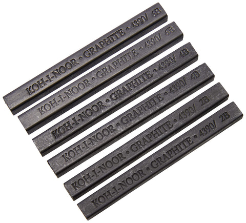 KOH-I-Noor FA4390 Gioconda Artist Graphite Blocks, 6-Pack