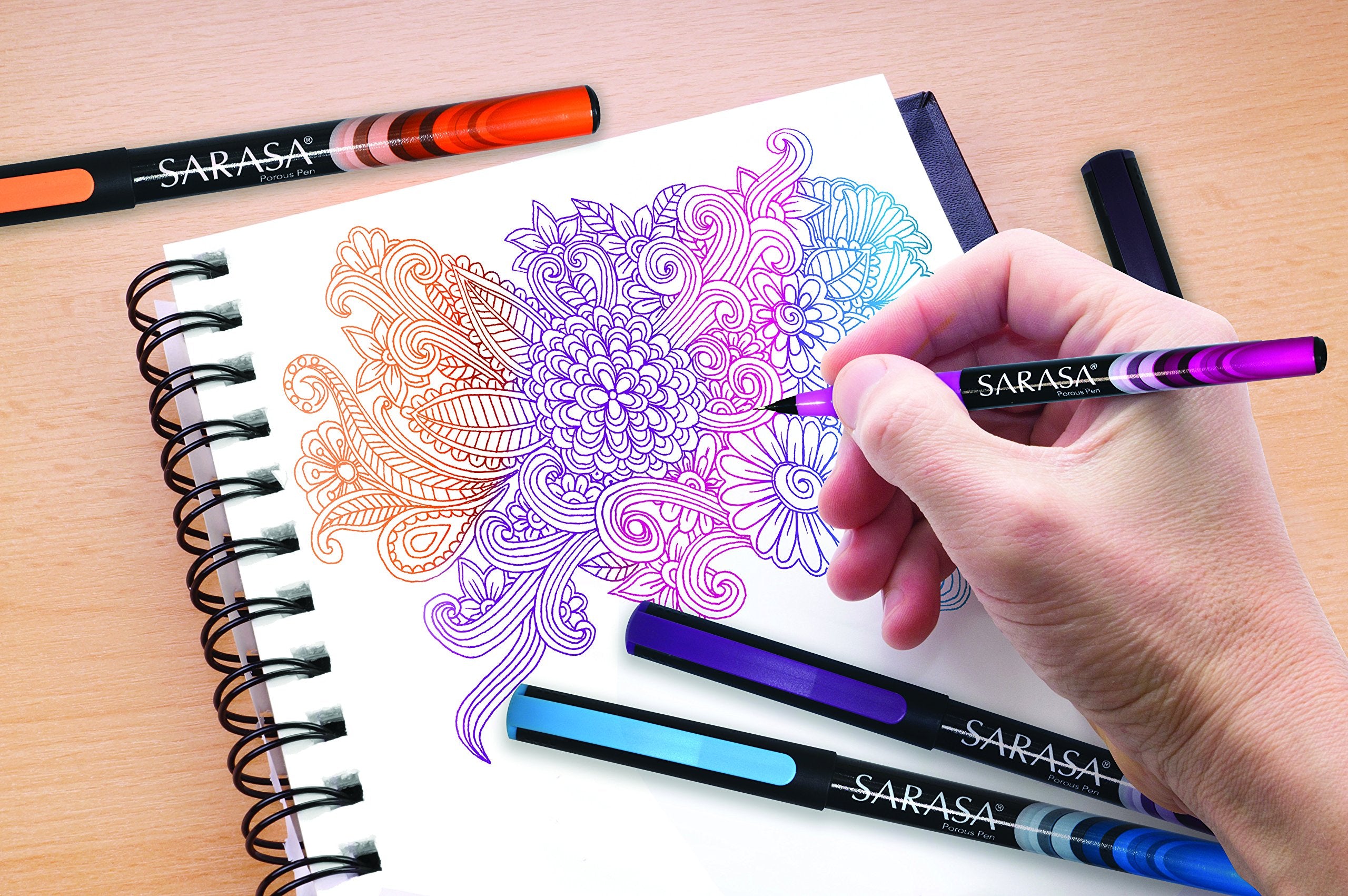 ZEBRA Sarasa Fineliner Pen, 0.8mm, Blue (66120)