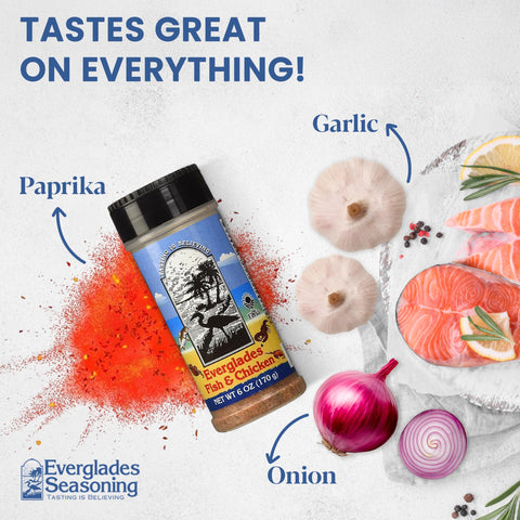 Everglades Fish & Chicken Seasoning - For Shrimp, Fish, Crab, Lobster, Poultry - 6 oz