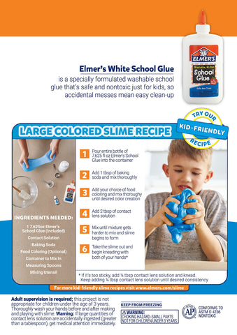 Elmer's Liquid School Glue, White, Washable, 7.625 Ounces, 3 Count Slime Kit