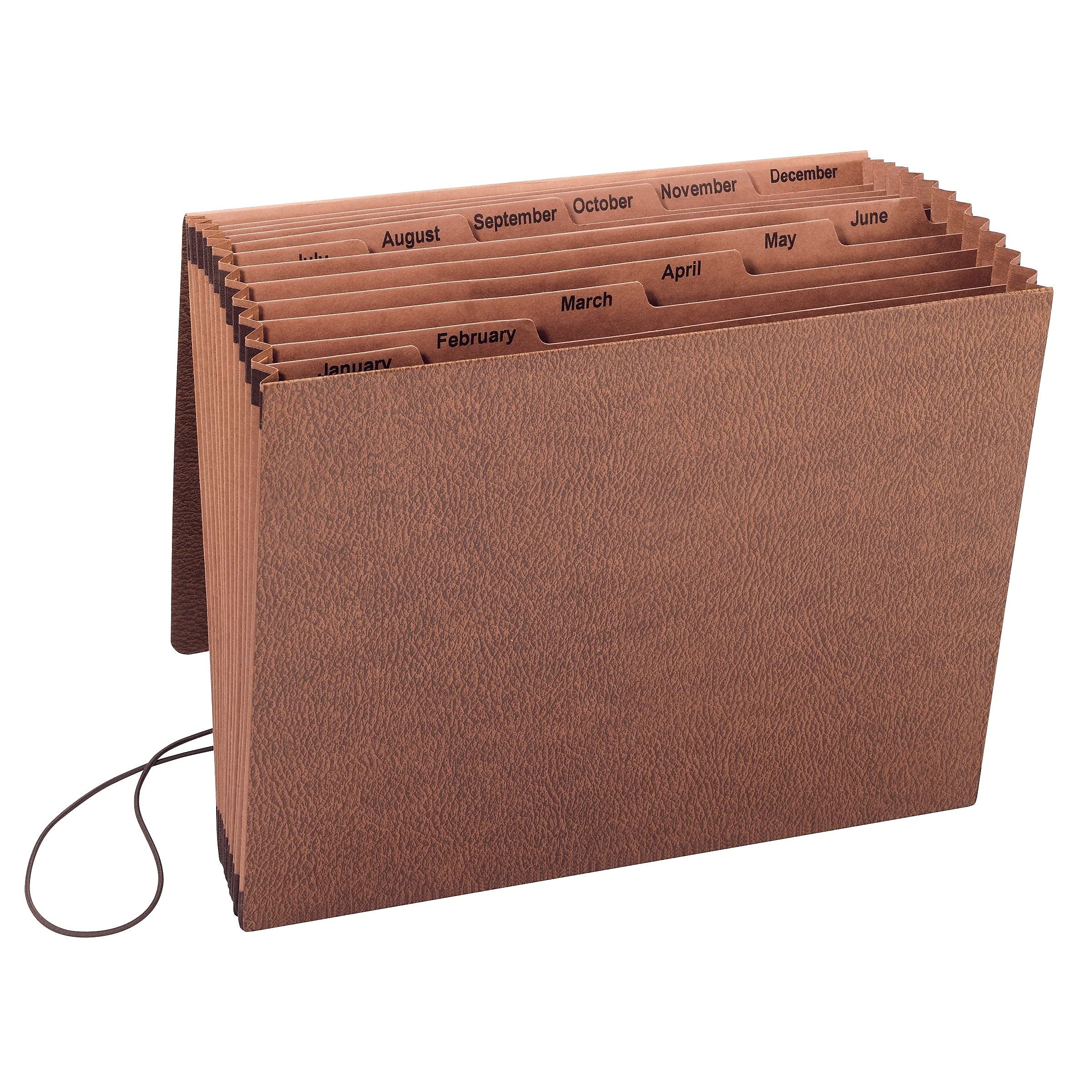 Smead TUFF Expanding File, 12 Pockets, Monthly (Jan.-Dec.), Flap and Cord Closure, Letter Size, Redrope (70388)