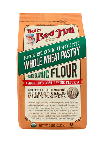 Bob's Red Mill Organic Pastry Flour Whole Wheat 5 lb, 80 Ounce