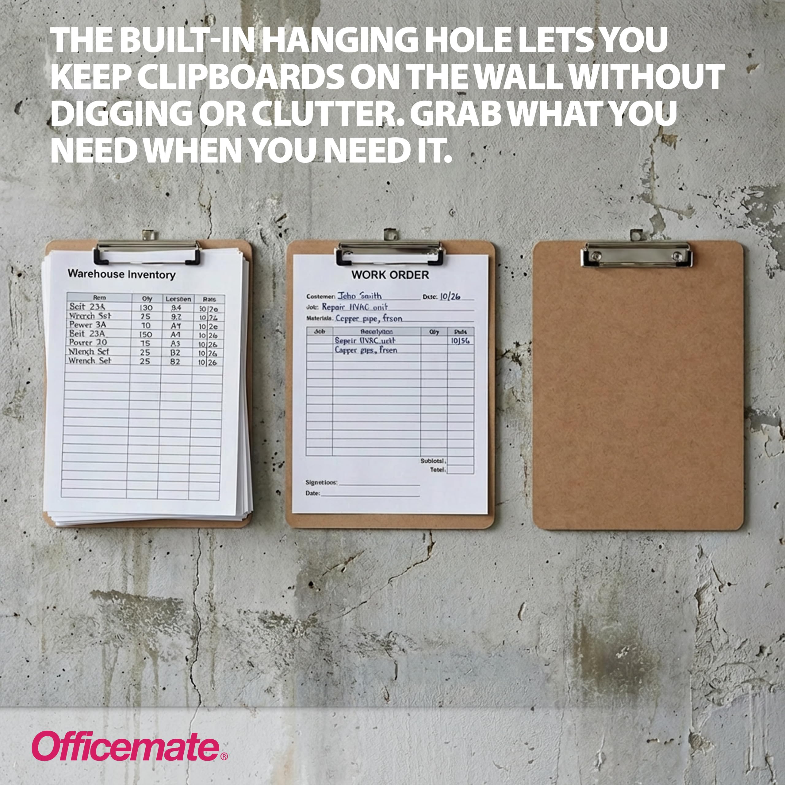 Officemate Recycled Wood Clipboards, Low Profile Clip, 24 Pack Clipboards, Letter Size (9 x 12.5 Inches), Brown (83824)