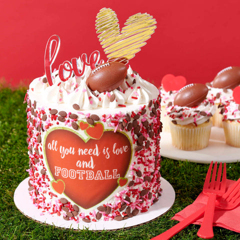 DECOPAC Valentine's Day Quins, 18oz, Fancy Sprinkles In Heart Shapes, Candy Sprinkles in Handheld Container, Edible Sprinkles For Celebration Cakes, Cupcakes, Cookies