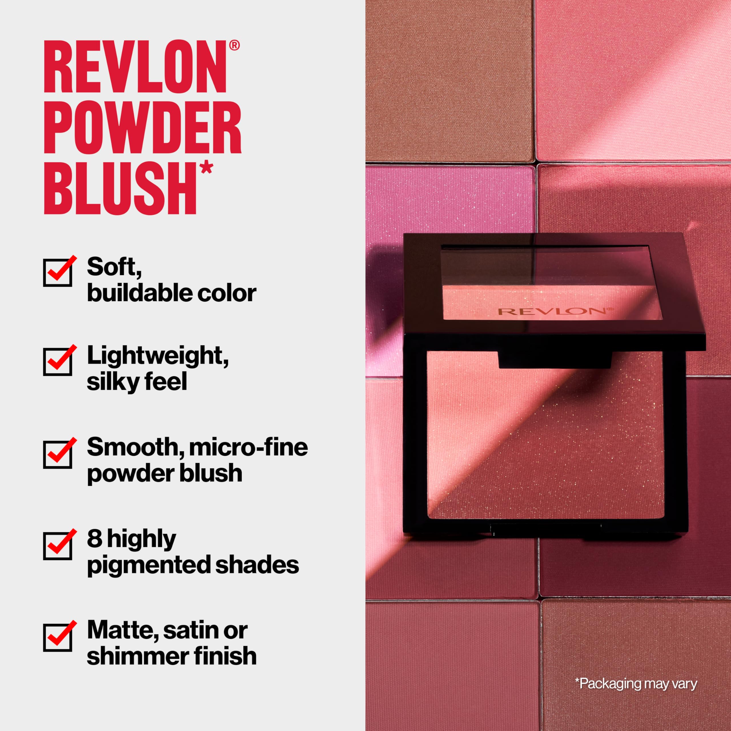 Revlon Powder Blush Face Makeup, High Impact Buildable Color, Lightweight & Smooth Finish, 001 Oh Baby! Pink, 0.17 oz