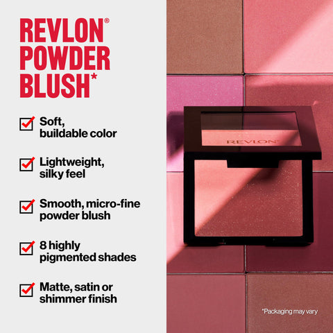 Revlon Powder Blush Face Makeup, High Impact Buildable Color, Lightweight & Smooth Finish, 001 Oh Baby! Pink, 0.17 oz