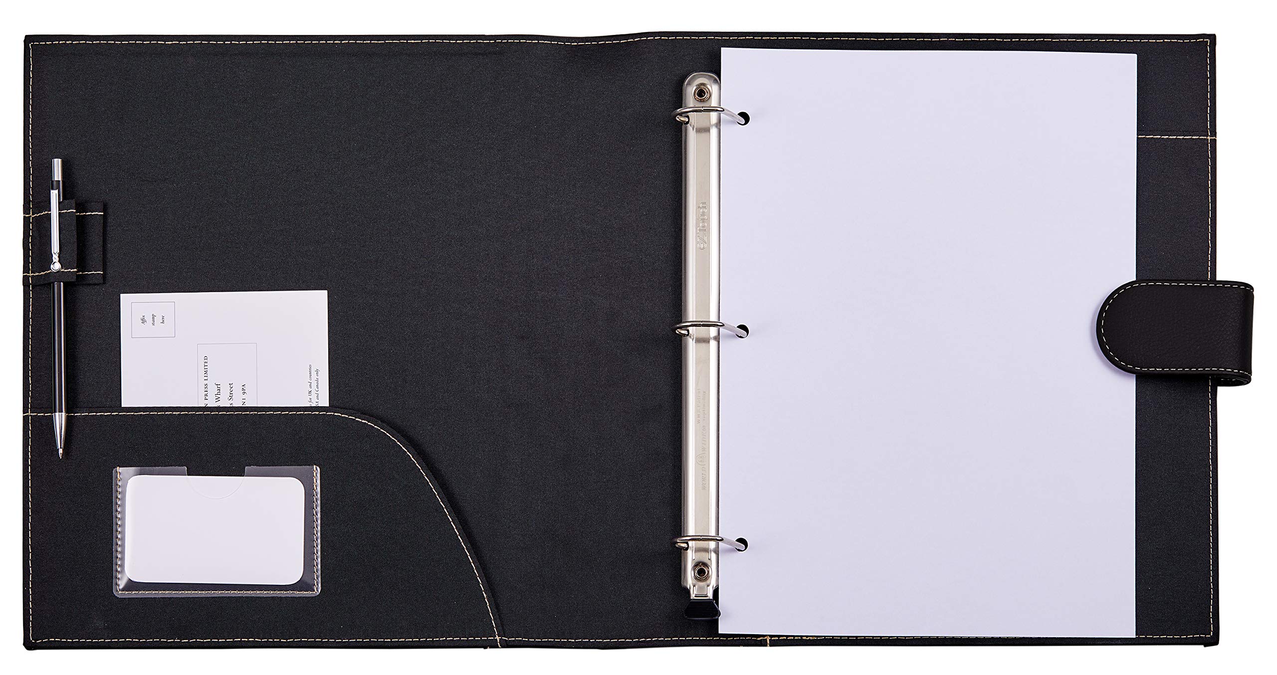 It's Academic Executive Faux Leather Portfolio Folder, Black