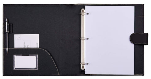 It's Academic Executive Faux Leather Portfolio Folder, Black