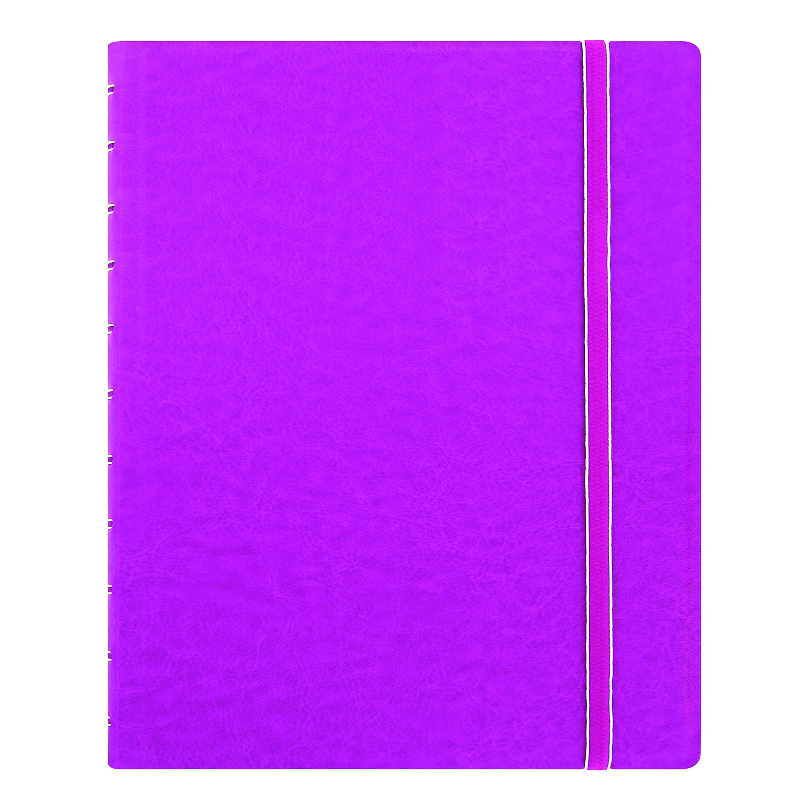 Filofax REFILLABLE NOTEBOOK CLASSIC, 10.8" x 8.5" Fuchsia - Elegant leather-look cover with moveable pages - Elastic closure, index, pocket and page marker (B115105U), Letter Size