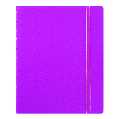 Filofax REFILLABLE NOTEBOOK CLASSIC, 10.8" x 8.5" Fuchsia - Elegant leather-look cover with moveable pages - Elastic closure, index, pocket and page marker (B115105U), Letter Size