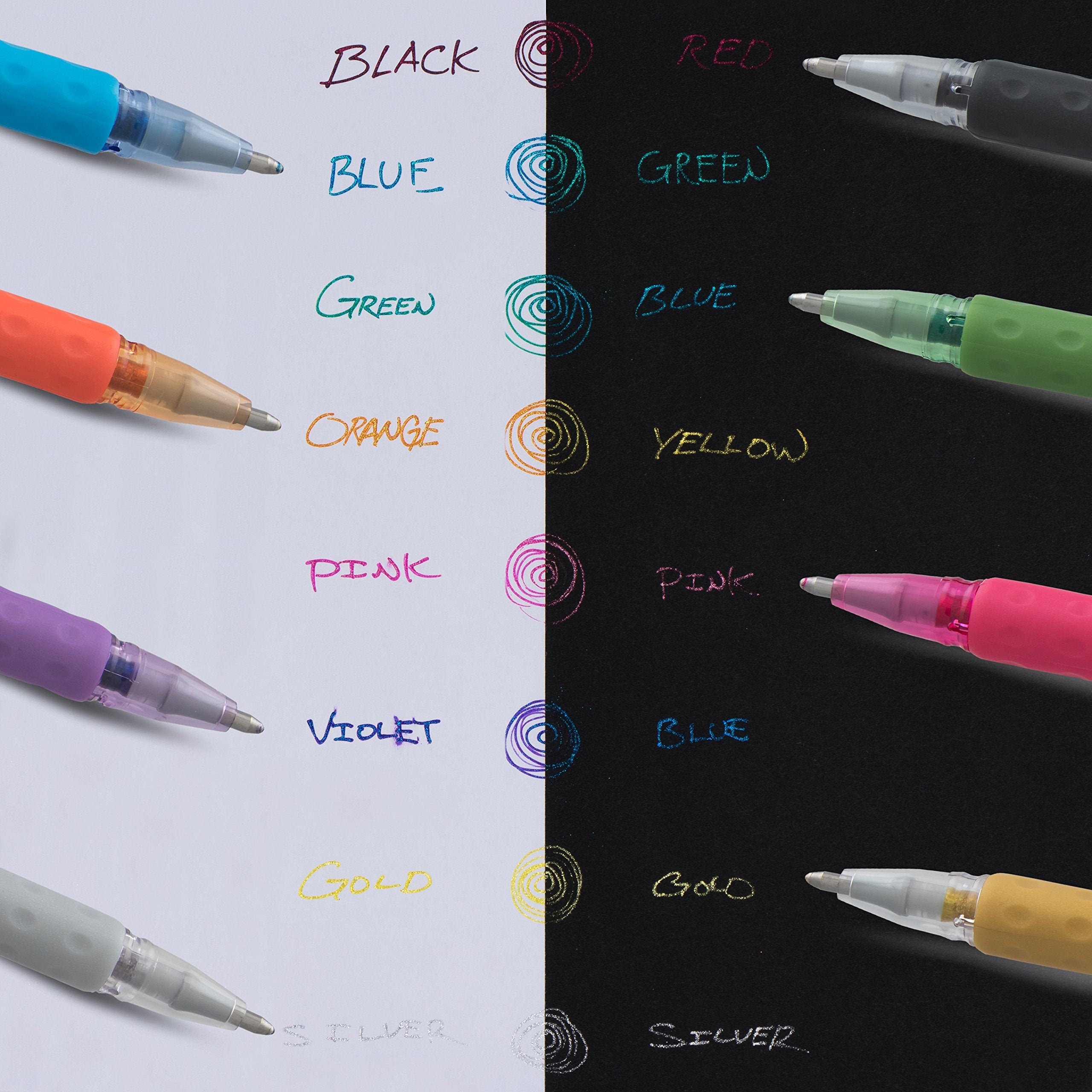 Pentel Sparkle Pop Metallic Gel Pen, (1.0mm) Bold Line, Assorted Colors, 4-Pack, Bold (K91BP4M1)