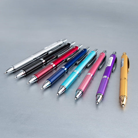 Pentel EnerGel Alloy RT Premium Liquid Gel Pen, 0.7mm Violet Barrel, Black Ink (BL407VBPA)
