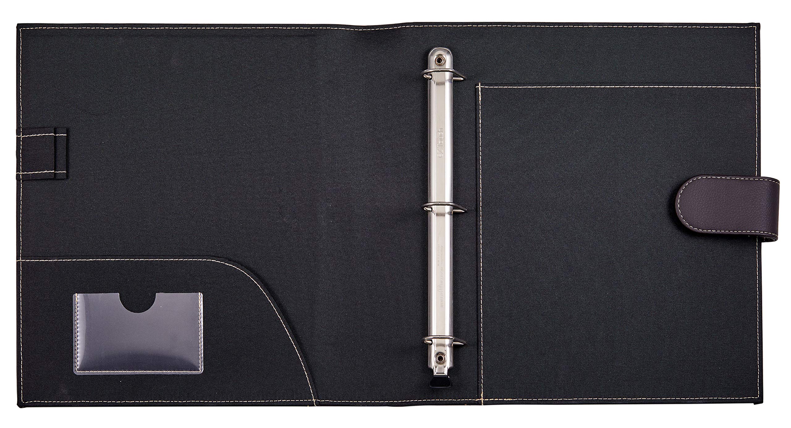 It's Academic Executive Leather Portfolio Folder, 1" Ring Binder and 250-Sheet Capacity to Organize Resumes, Business Cards, Note Pads, and Legal-Size Documents, Pen Loop, Dark Brown Faux Leather