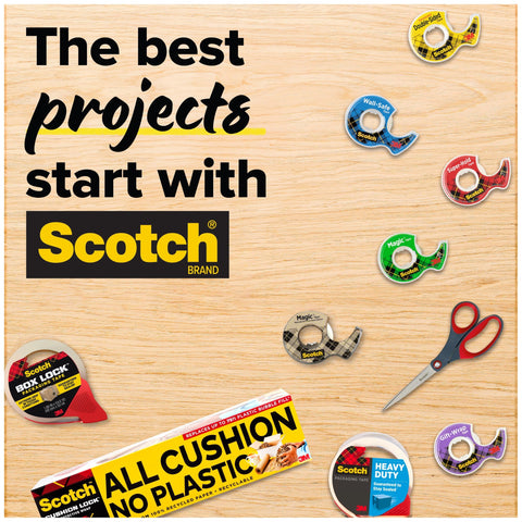 Scotch Double Sided Tape, Permanent, 3/4 in x 300 in, 1 Dispenser/Pack (237)