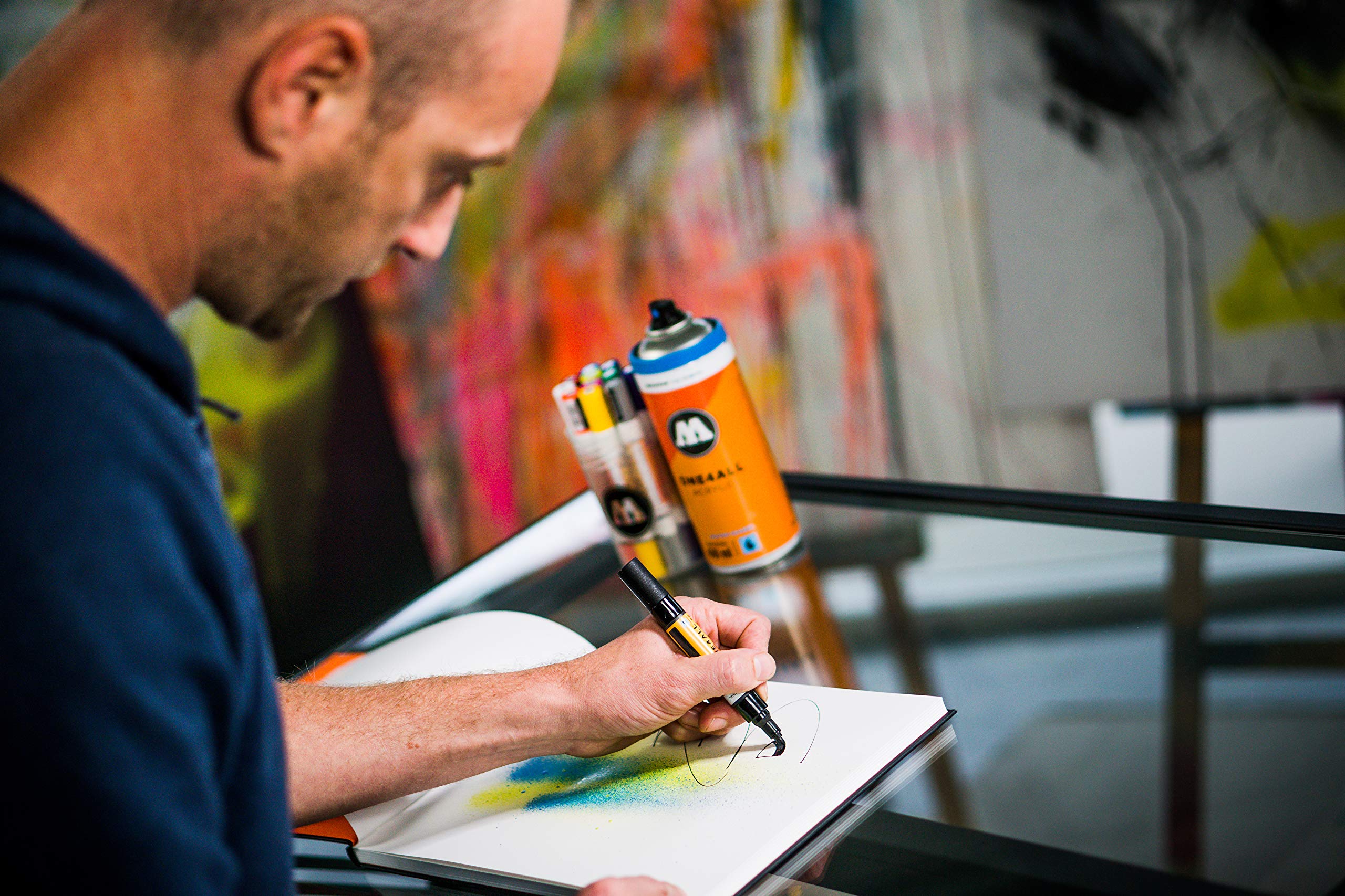 Molotow ONE4ALL Acrylic Twin Pump Marker, 1.5mm and 4mm Nibs, Peach Pastel, 1 Each (227.414)