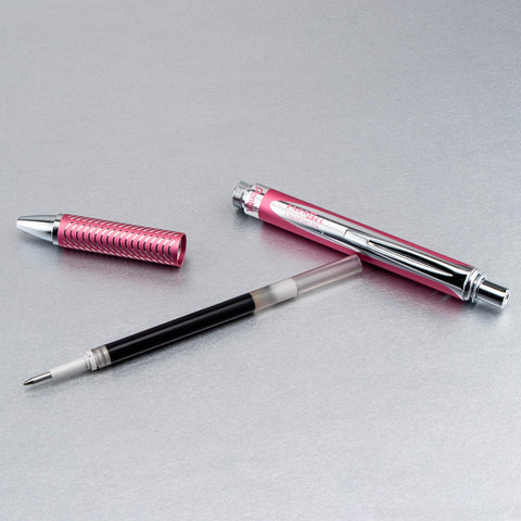 Pentel EnerGel Alloy RT Premium Liquid Gel Pen, (0.7mm), Medium Line, Pink Barrel, Black Ink (BL407P-A)
