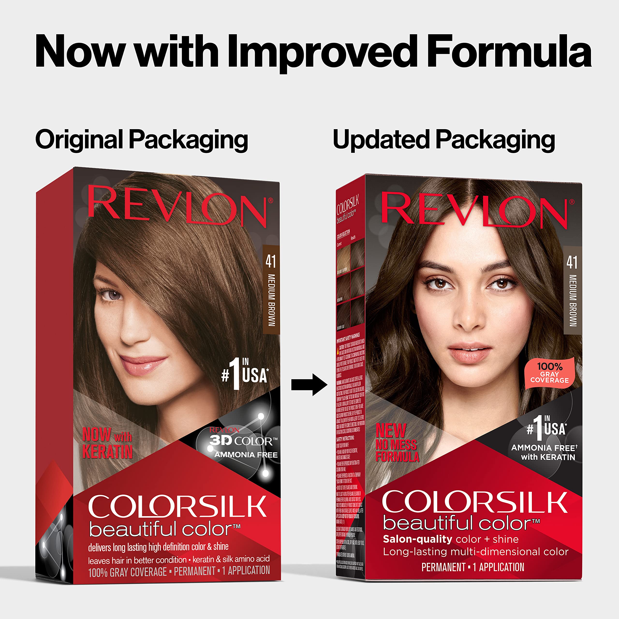 Revlon Colorsilk Beautiful Color Permanent Hair Color, Long-Lasting High-Definition Color, Shine & Silky Softness with 100% Gray Coverage, Ammonia Free, 053 Light Auburn, 1 Pack