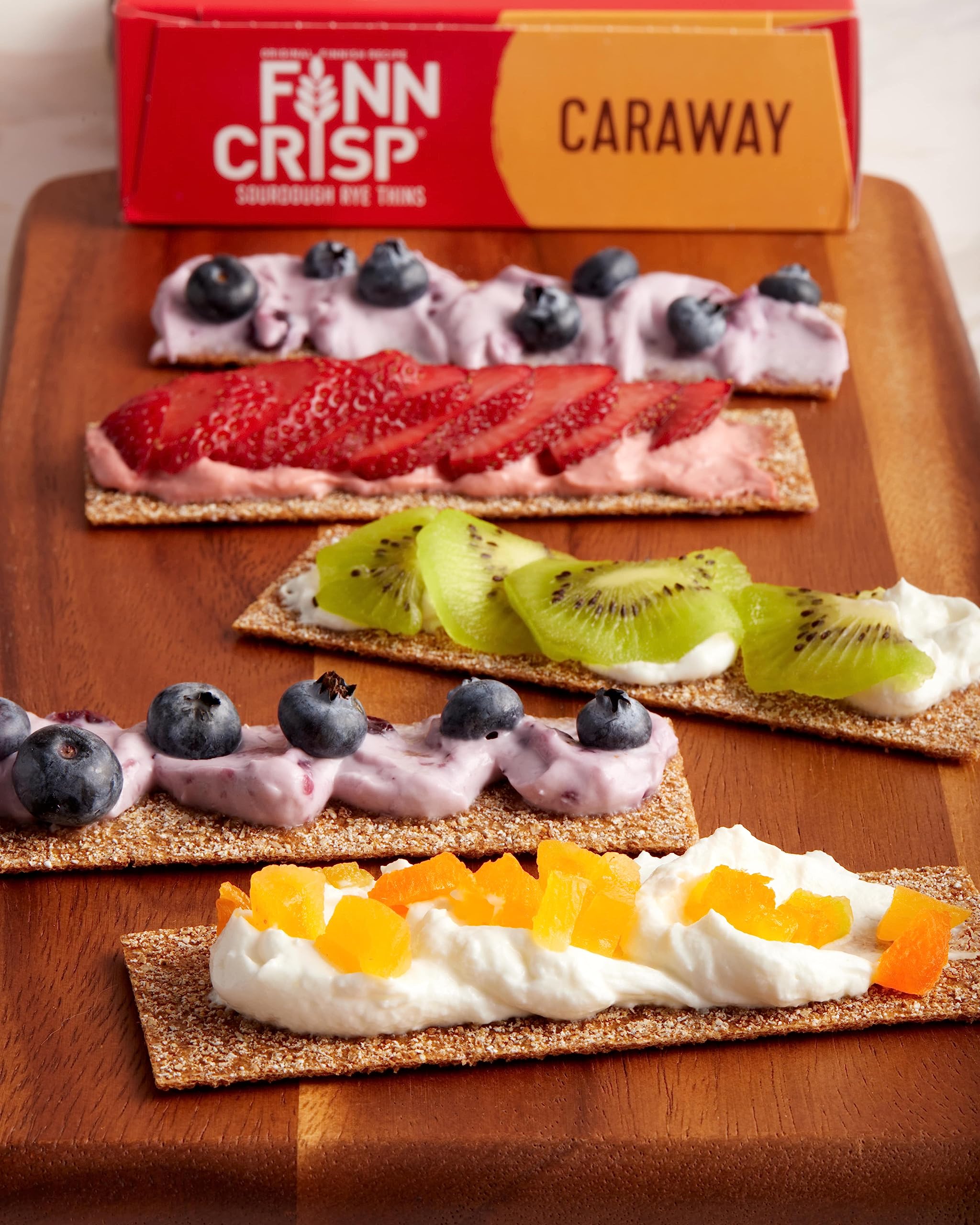 Finn Crisps Rye Crispbread with Caraway 7oz | Thin, Crispy Rye Flatbreads with Caraway | Authentic Finnish Sourdough Crispbread | Caraway Rye Crackers by Finn Crisp [7oz Box]