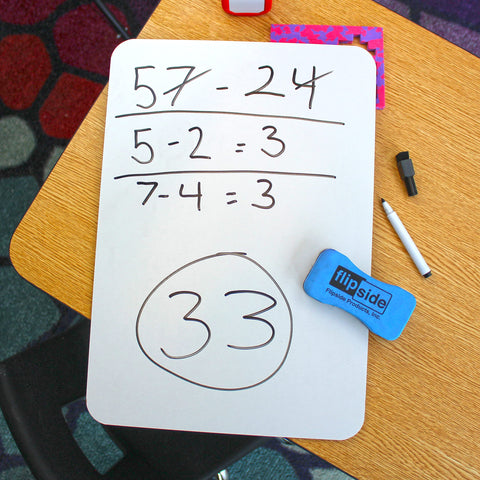 Flipside Products 11" x 16" Large Dry Erase White Boards, Classroom Pack, Single-Sided Lapboard for Class, Reusable for Group Participation - 12 Pack