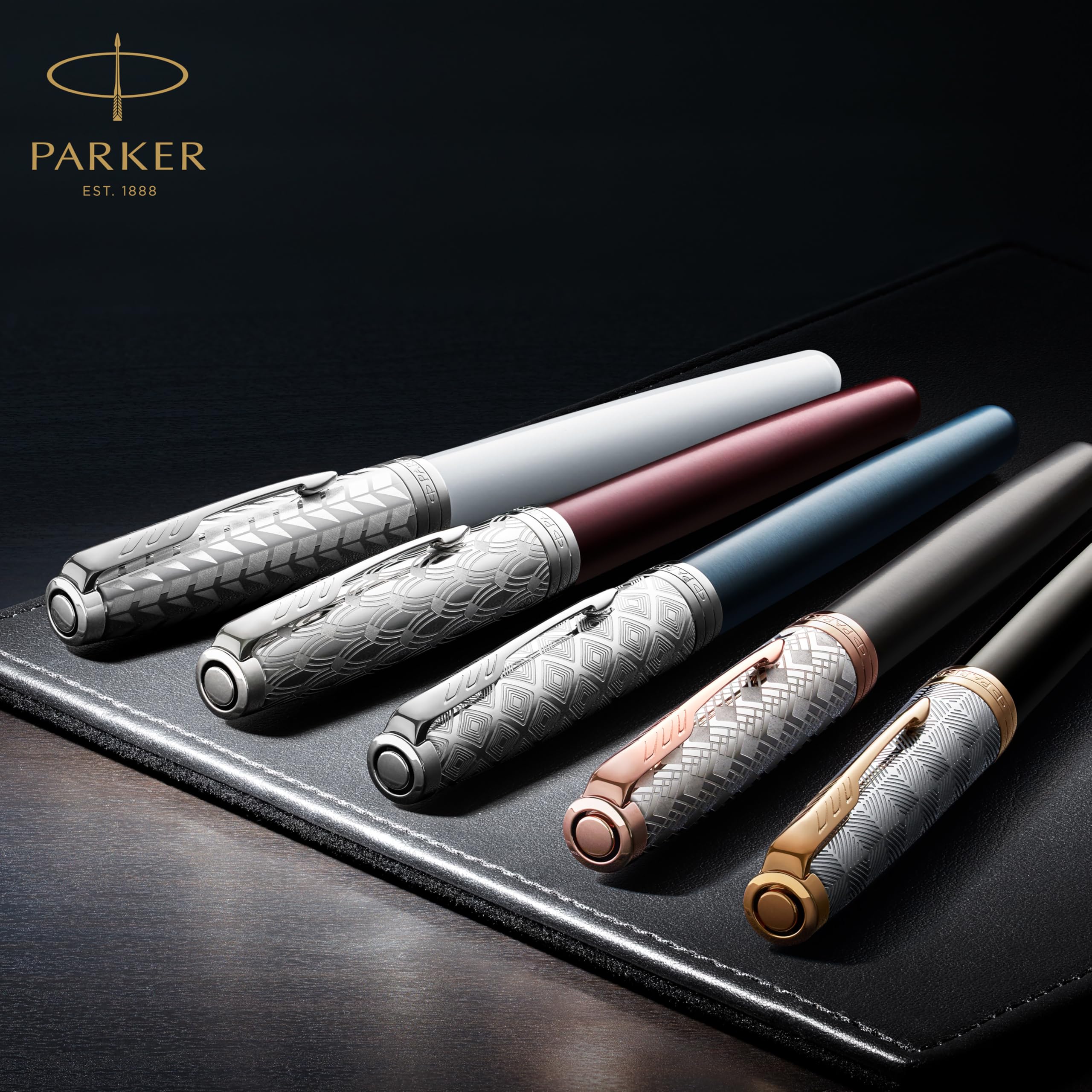 PARKER Sonnet Fountain Pen, Matte Black Lacquer with Palladium Trim, Medium Nib (1931522)