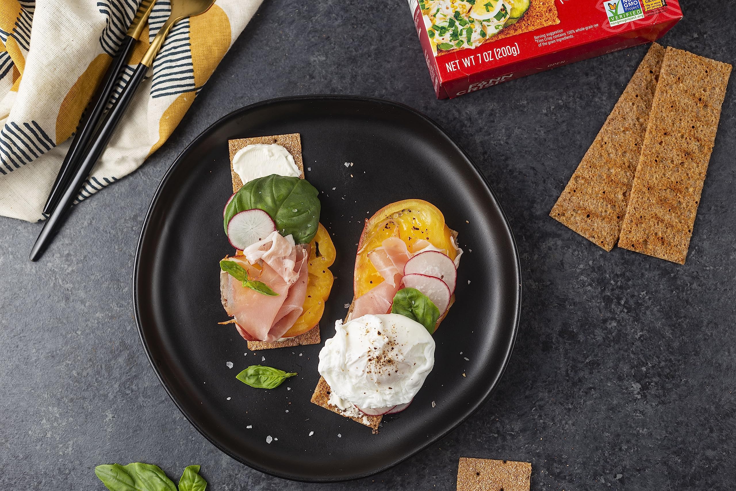 Finn Crisps Rye Crispbread with Caraway 7oz | Thin, Crispy Rye Flatbreads with Caraway | Authentic Finnish Sourdough Crispbread | Caraway Rye Crackers by Finn Crisp [7oz Box]