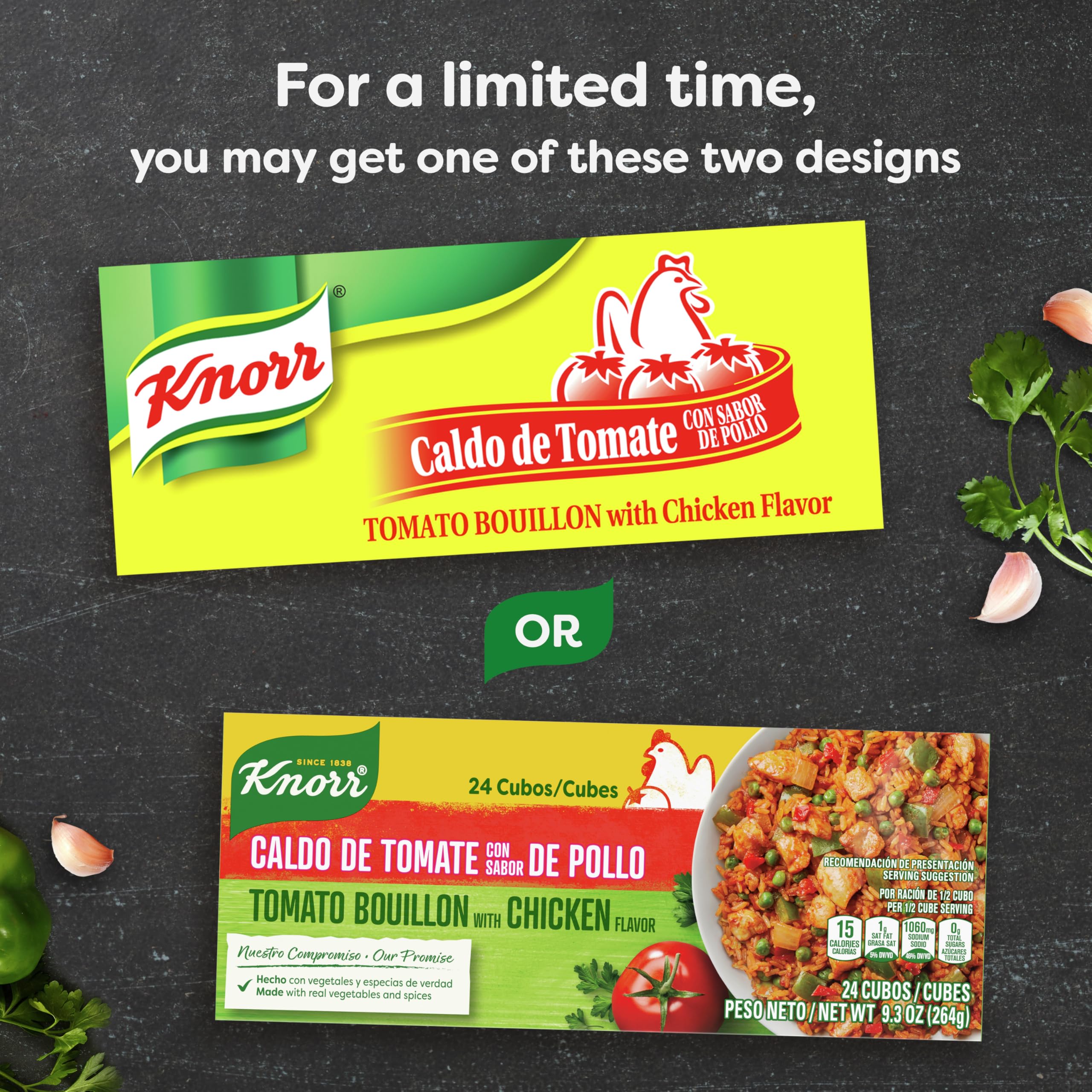 Knorr Bouillon Cubes 24 Count Tomato with Chicken Flavor For Sauces, Soups, and Stews Made With Real Vegetables and Spices 9.3 oz