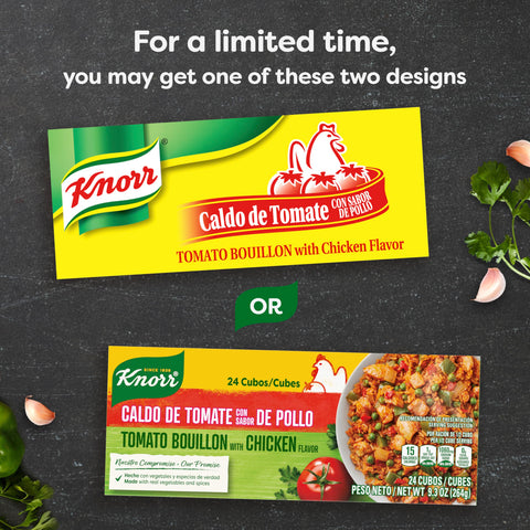 Knorr Bouillon Cubes 24 Count Tomato with Chicken Flavor For Sauces, Soups, and Stews Made With Real Vegetables and Spices 9.3 oz