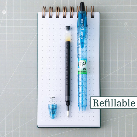 PILOT B2P Colors - Bottle to Pen Refillable & Retractable Rolling Ball Gel Pen Made From Recycled Bottles, Fine Point, Assorted Color G2 Inks, 2-Pack (36622)