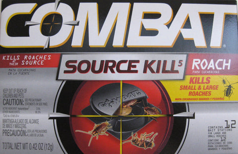 Combat Source Kill 5, Kills Small & Large Roaches at Their Source, Kills Roaches for 3 Months, 12 Bait Stations