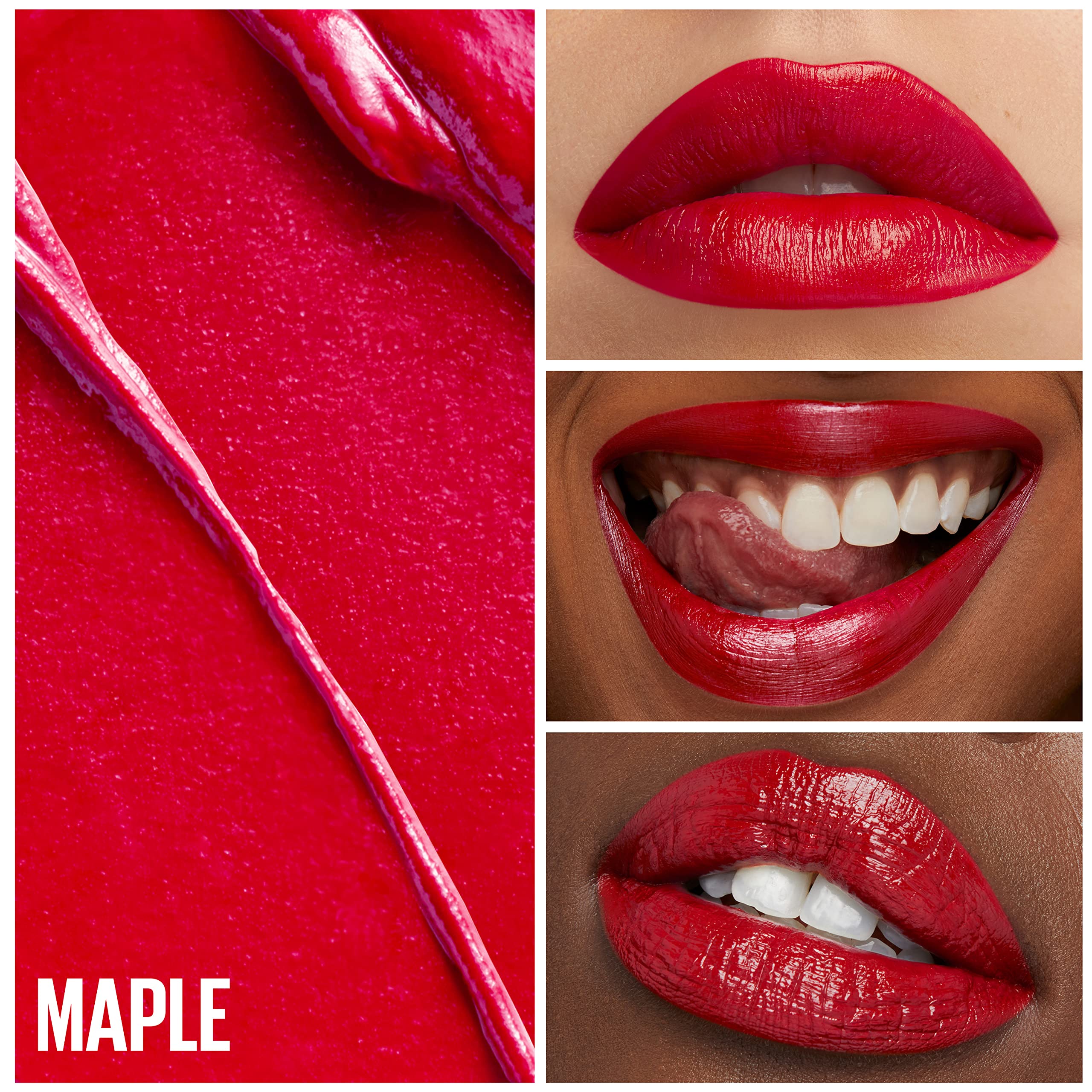 Maybelline Green Edition Butter Cream High-Pigment Bullet Lipstick, Maple, Bright Red, 0.12 oz
