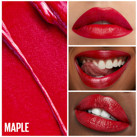 Maybelline Green Edition Butter Cream High-Pigment Bullet Lipstick, Maple, Bright Red, 0.12 oz