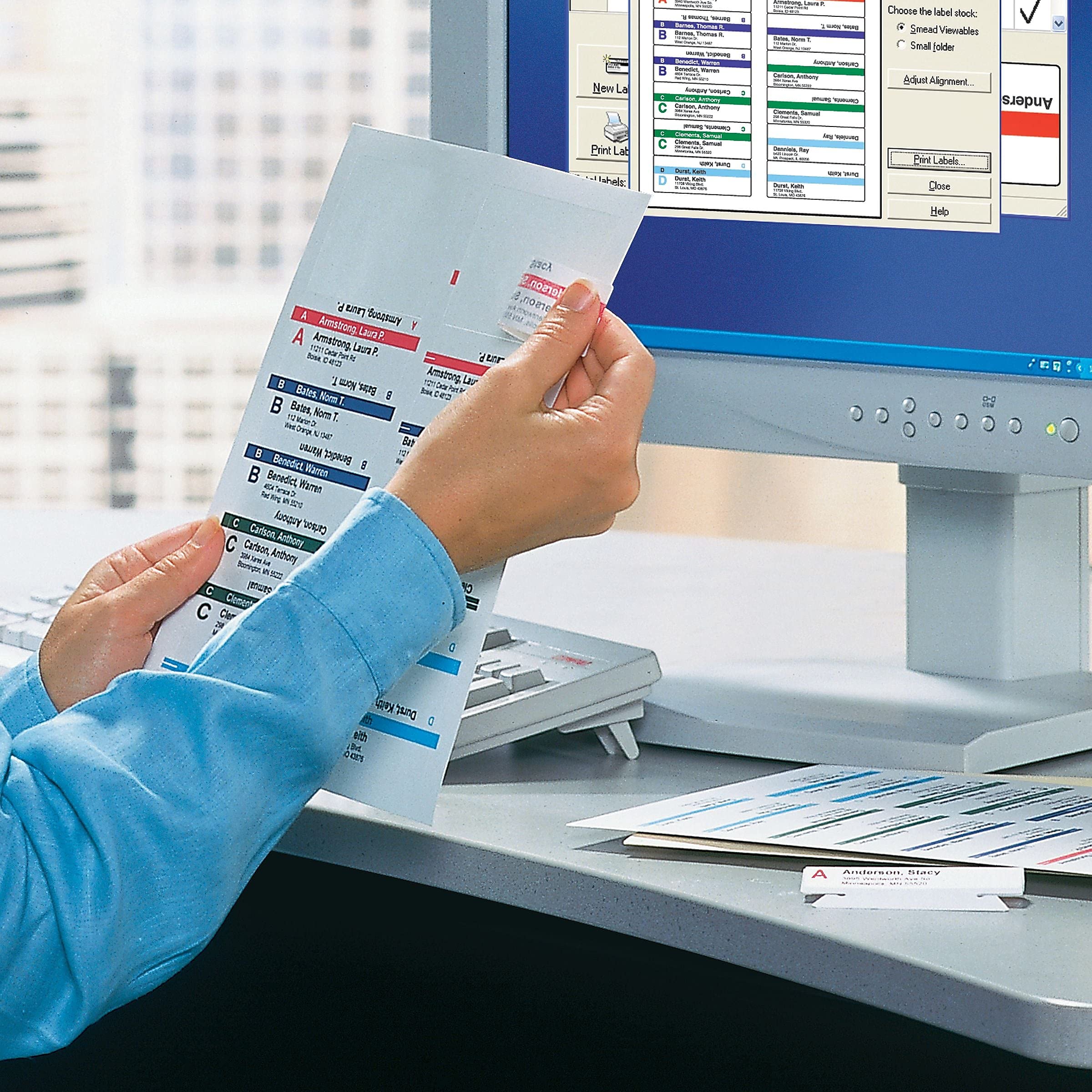 Smead Viewables® Labeling System, Refill Pack, Hanging Folder Labels, Ink-Jet and Laser Printers (64905)