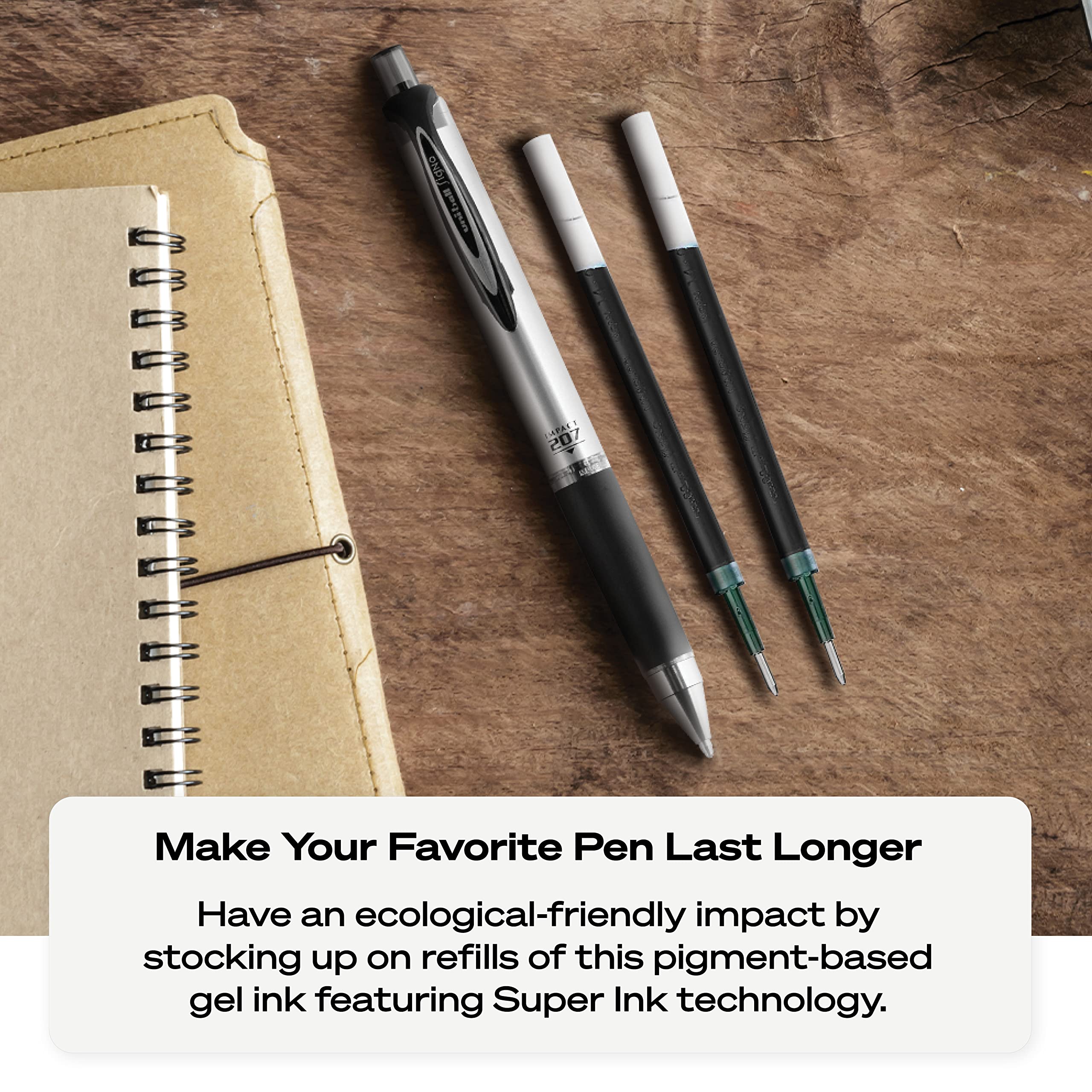 Uniball Signo 207 Impact RT Retractable Gel Pen; 2 Count(Pack of 1) 1.0mm Bold Point Gel Pens| Office Supplies by Uni-ball like Ink Pens; Colored Pens; Fine Point; Smooth Writing Pens; Ballpoint Pens