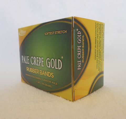 Alliance Rubber 20549 Pale Crepe Gold Rubber Bands Size #54, 1/4 lb Box (Assorted Sizes, Golden Crepe)