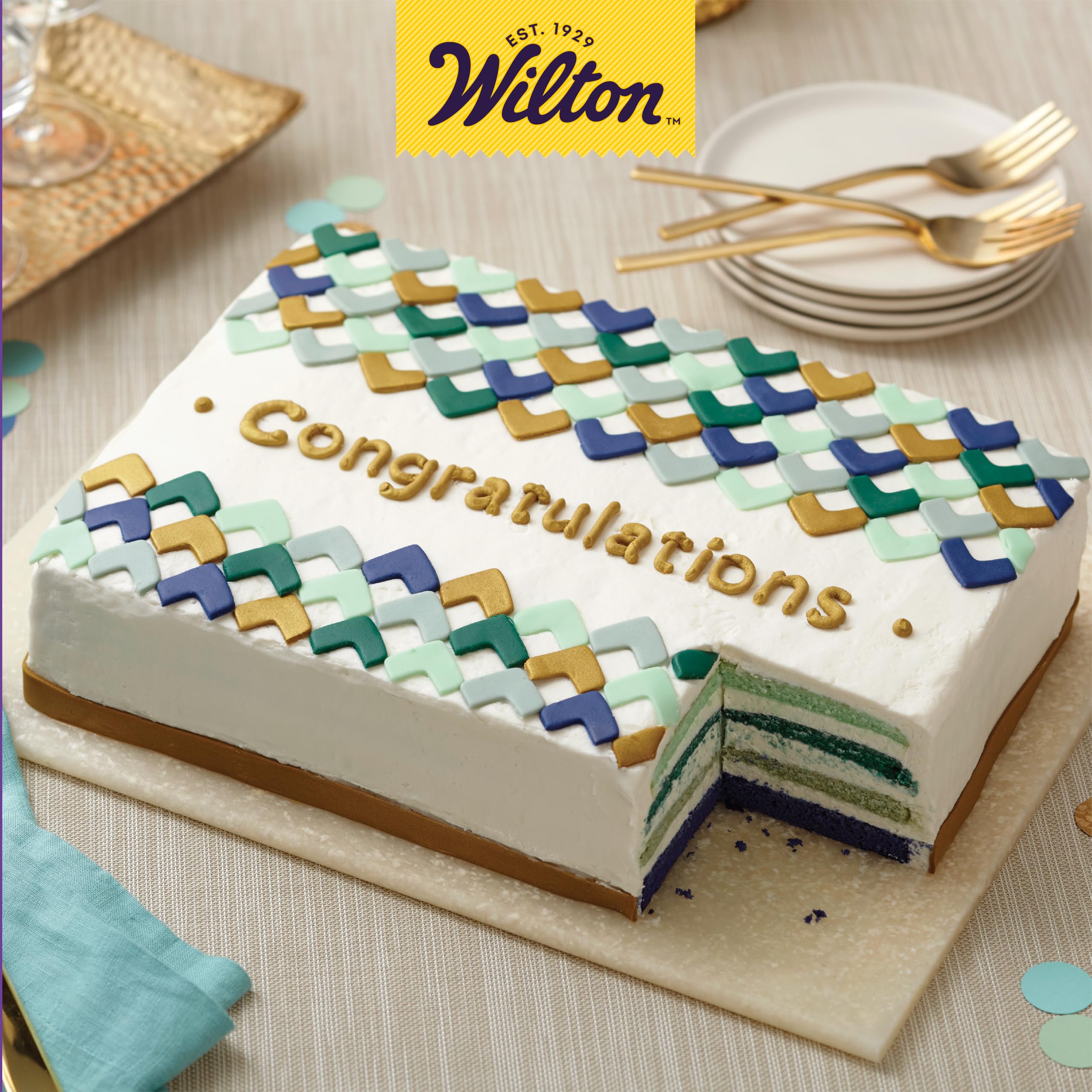 Wilton Easy Layers Sheet Cake Pan, Rectangle Sheet Pan, 2-Piece Baking Sheets Set, Steel