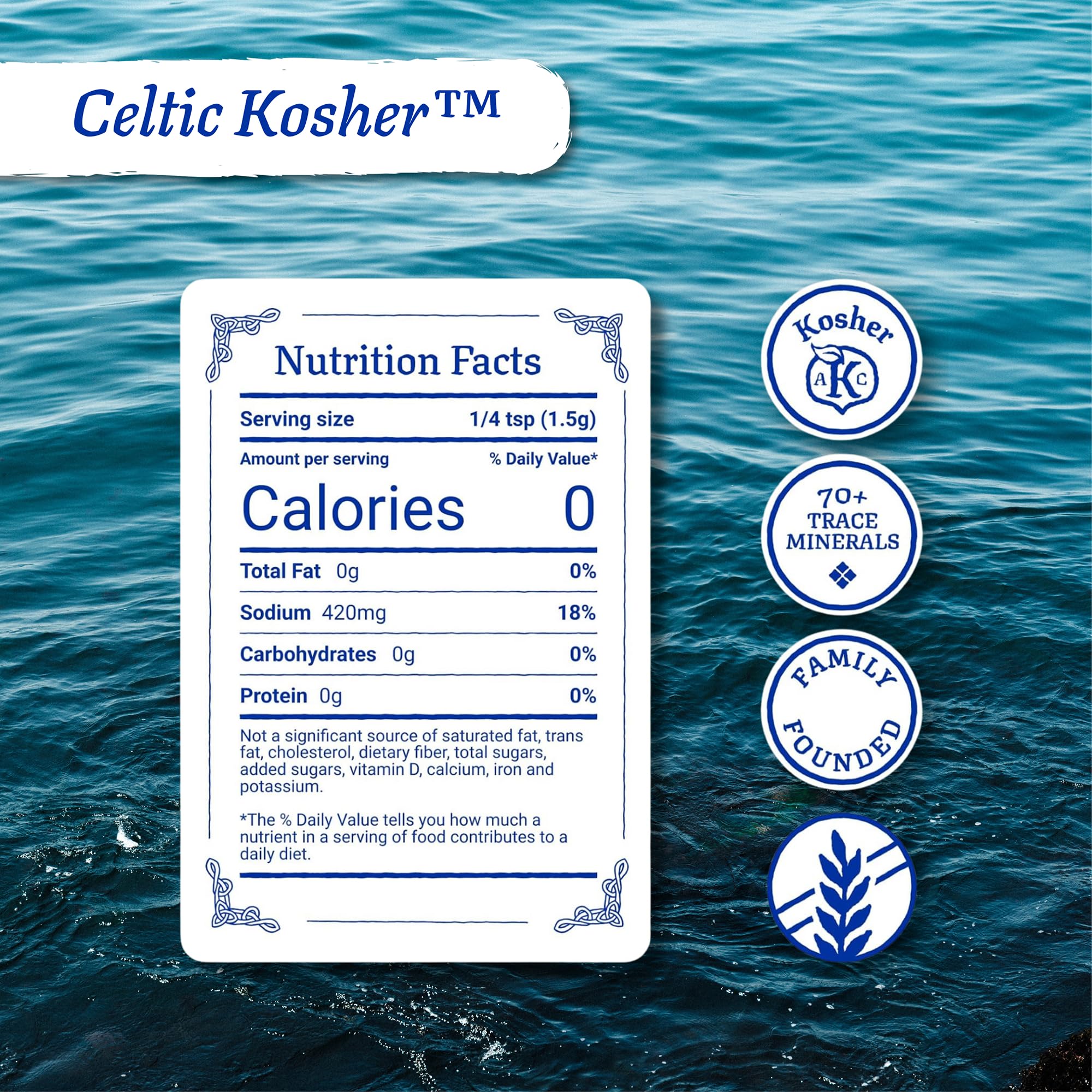 Celtic Sea Salt Kosher – Unrefined Sea Salt, Chef Trusted, Sustainably Harvested, GMP Certified – Cooking, Baking, Meat Seasoning, Pasta Water – 1 lb Resealable Bag