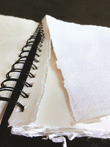 Indigo Artpapers Watercolor Paper Wiropad, 24 Sheets, 6x12 (140lb/300g) | Handmade 100% Cotton Rag, Cold Pressed, Acid-Free Water Color Paper with 4 Natural Deckle Edges, Watercolor Pad Sketchbook