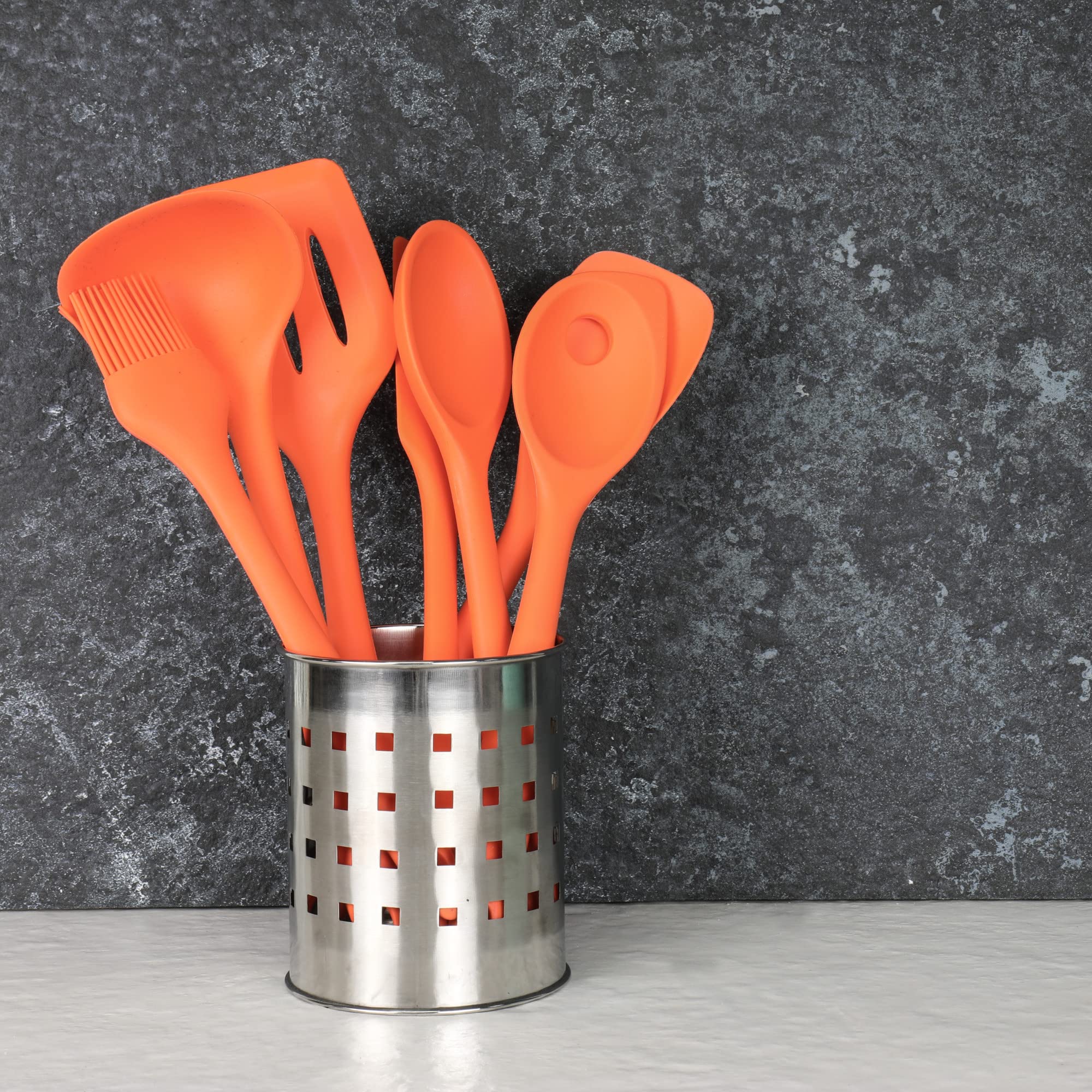 Chef Craft Premium Silicone Basting Spoon, 11", Orange