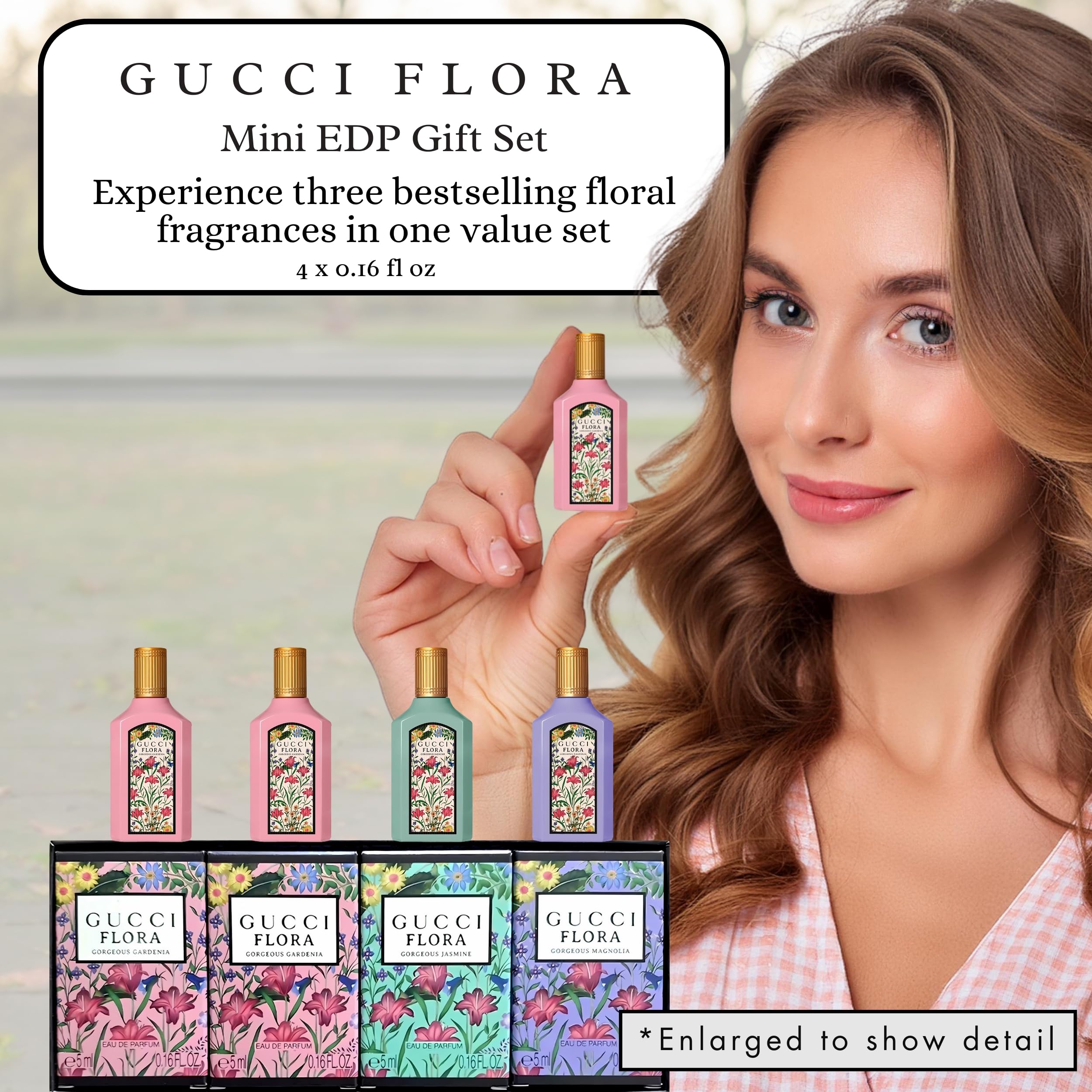Gucci Flora Perfume for Women Variety Gift Set Mini Splashes 4 X 0.16 Fl oz