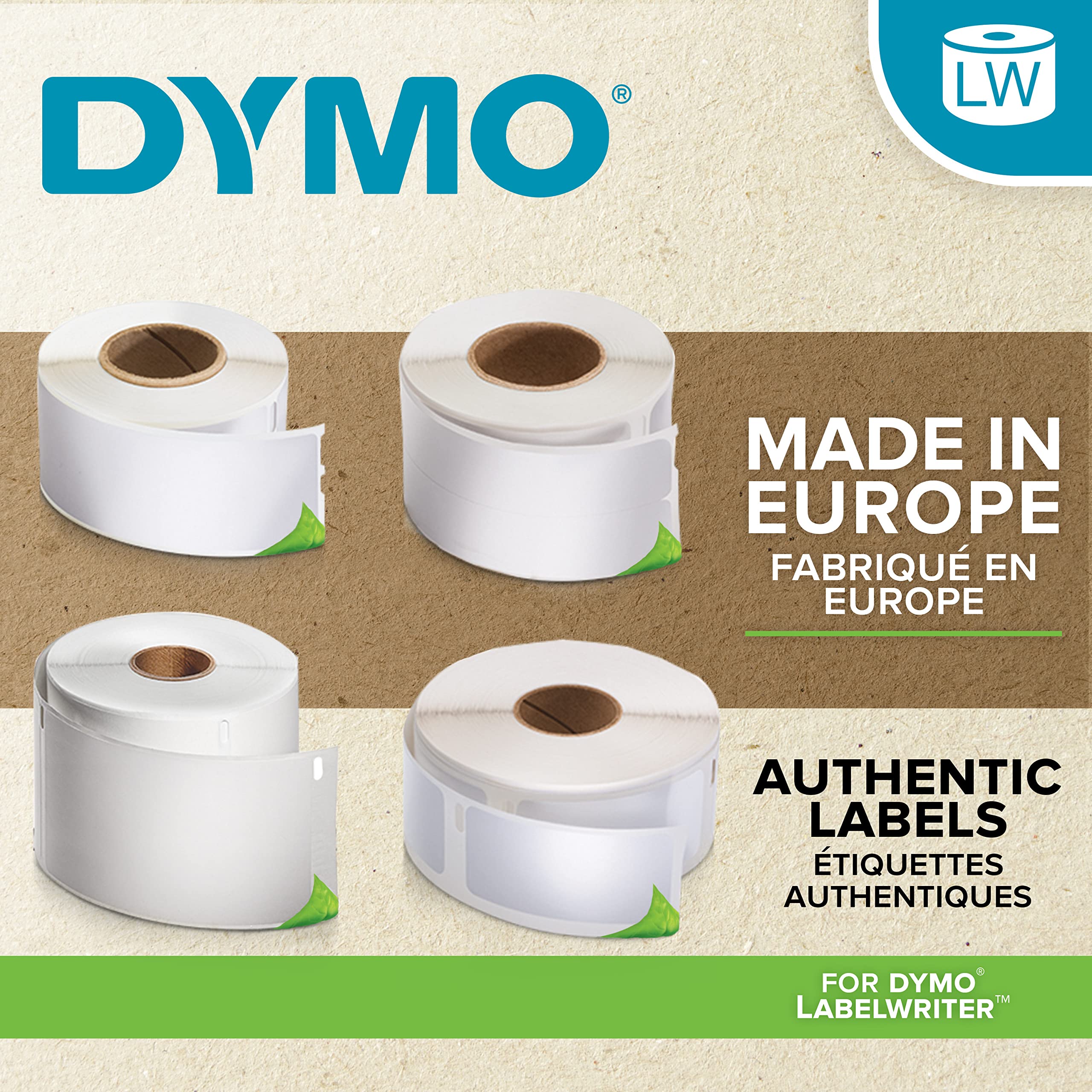 DYMO LW Durable Labels for LabelWriter Label Printers, White Poly, 1” x 2-1/8”, 1 Roll of 160
