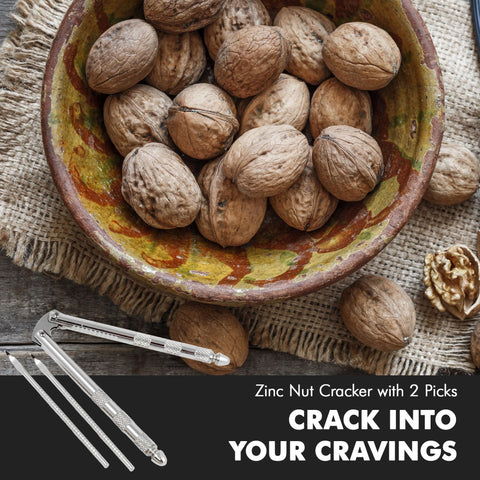 Chef Craft Classic Nut Cracker with Picks, 6.75 inch, Stainless Steel