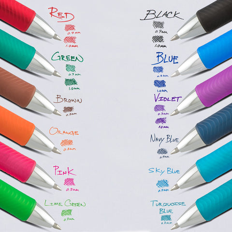 Pentel EnerGel RTX Retractable Liquid Gel Pen, Bold Line, Metal Tip, Red Ink 2-Pack (BL80BP2B)