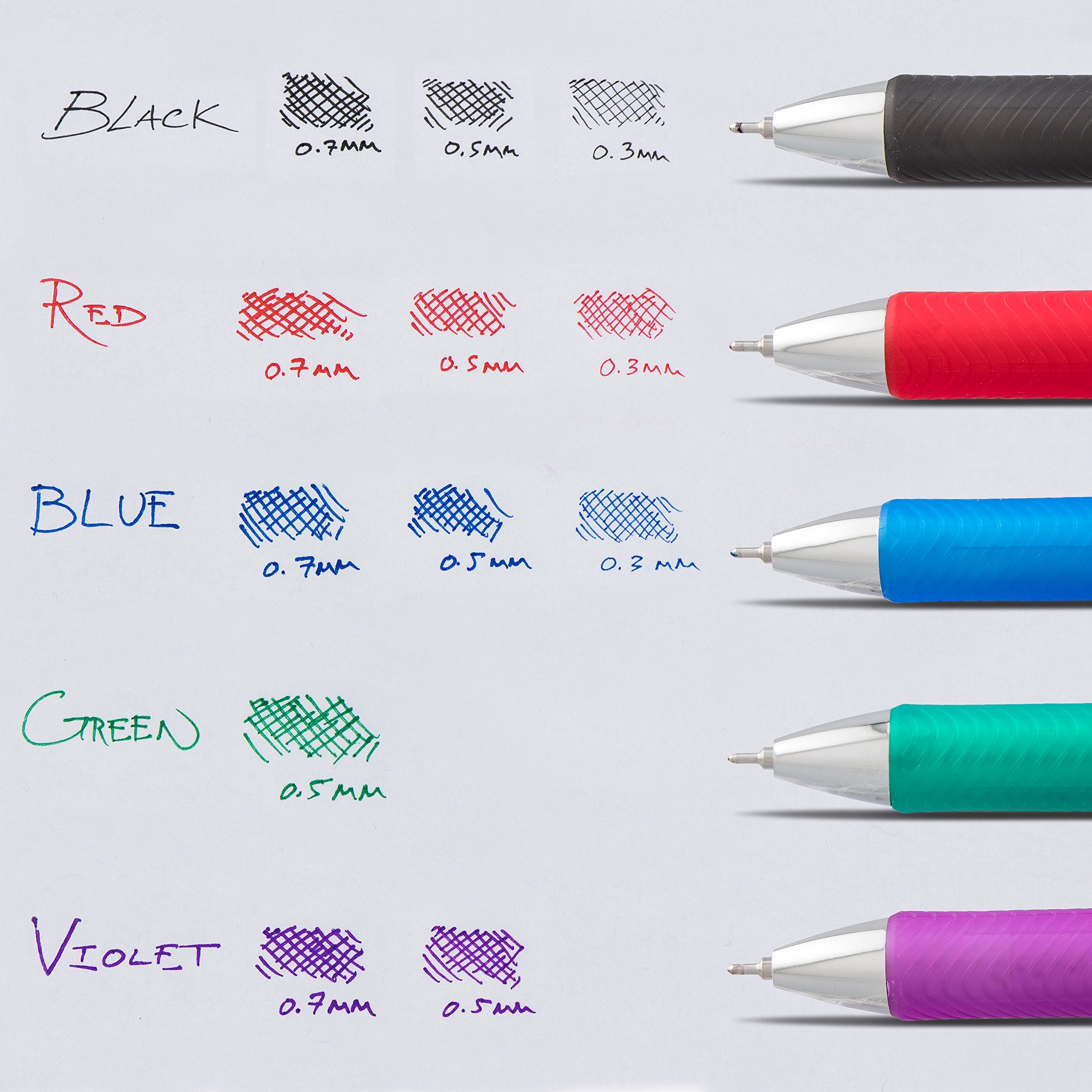 Pentel Gel Ink Pen, EnerGel RTX Retractable Gel Pen, (0.3mm) Needle Tip, Extra Fine Point, Red Ink, 2 Pk (BLN73BP2B)