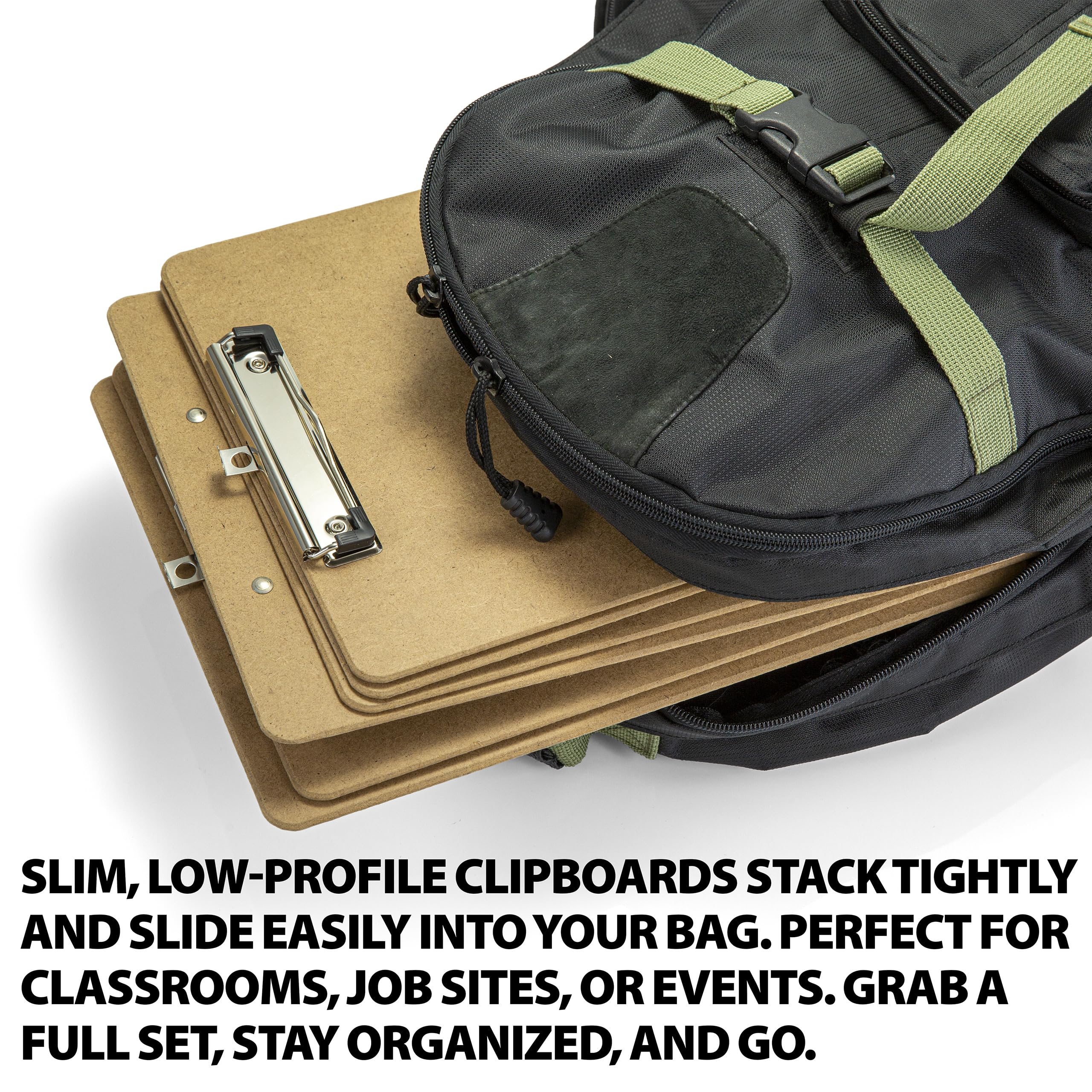 Officemate Recycled Wood Clipboards, Low Profile Clip, 24 Pack Clipboards, Letter Size (9 x 12.5 Inches), Brown (83824)