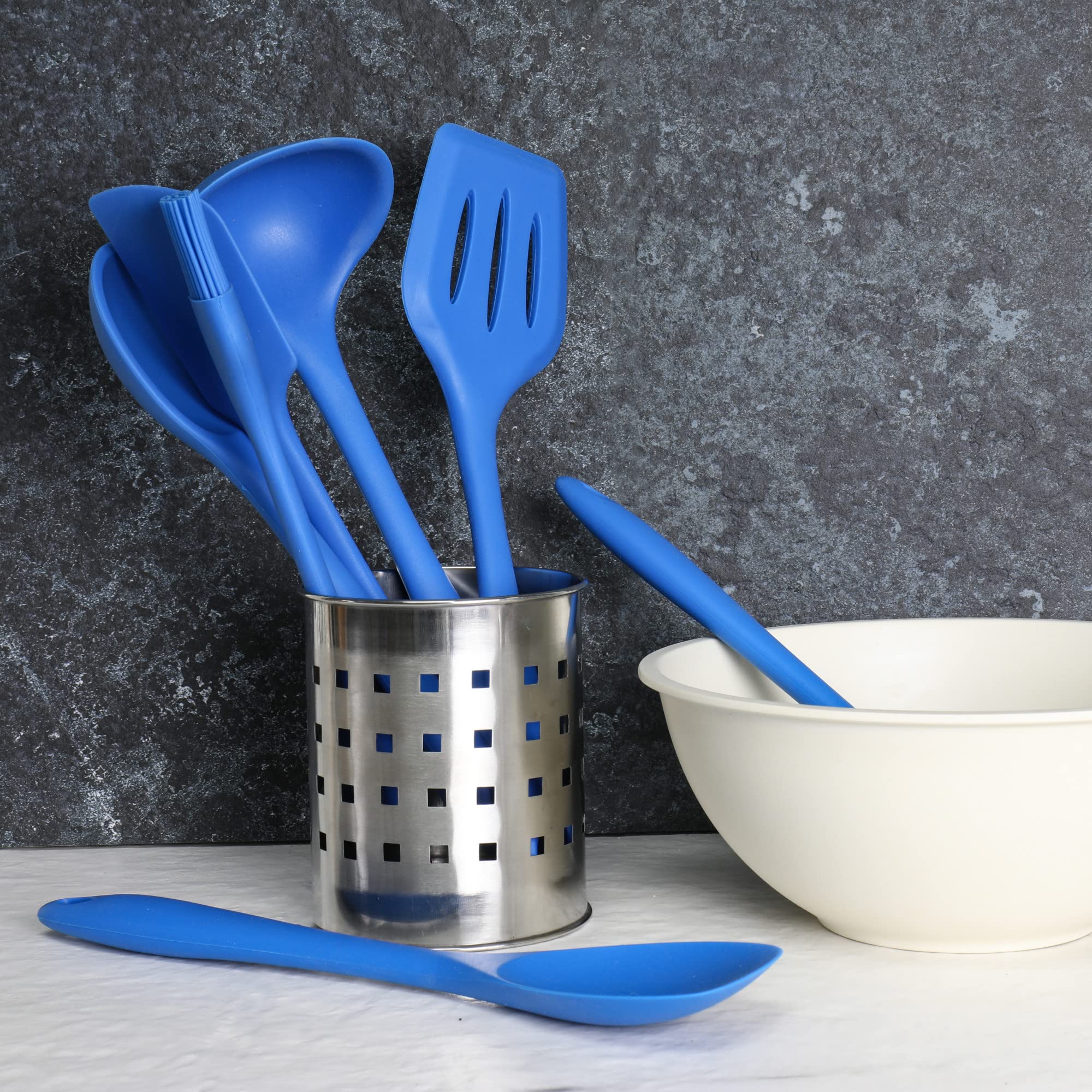 Chef Craft Premium Silicone Angled Spatula, 11 inch, Blue