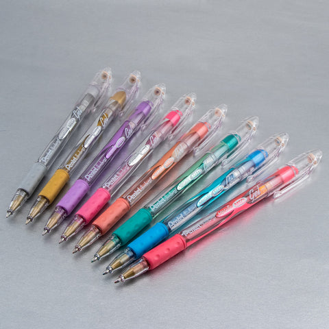 Pentel Arts Sunburst Metallic Gel Pen, Medium Line, Permanent, Gold Ink, 2 Pack (K908BP2X)