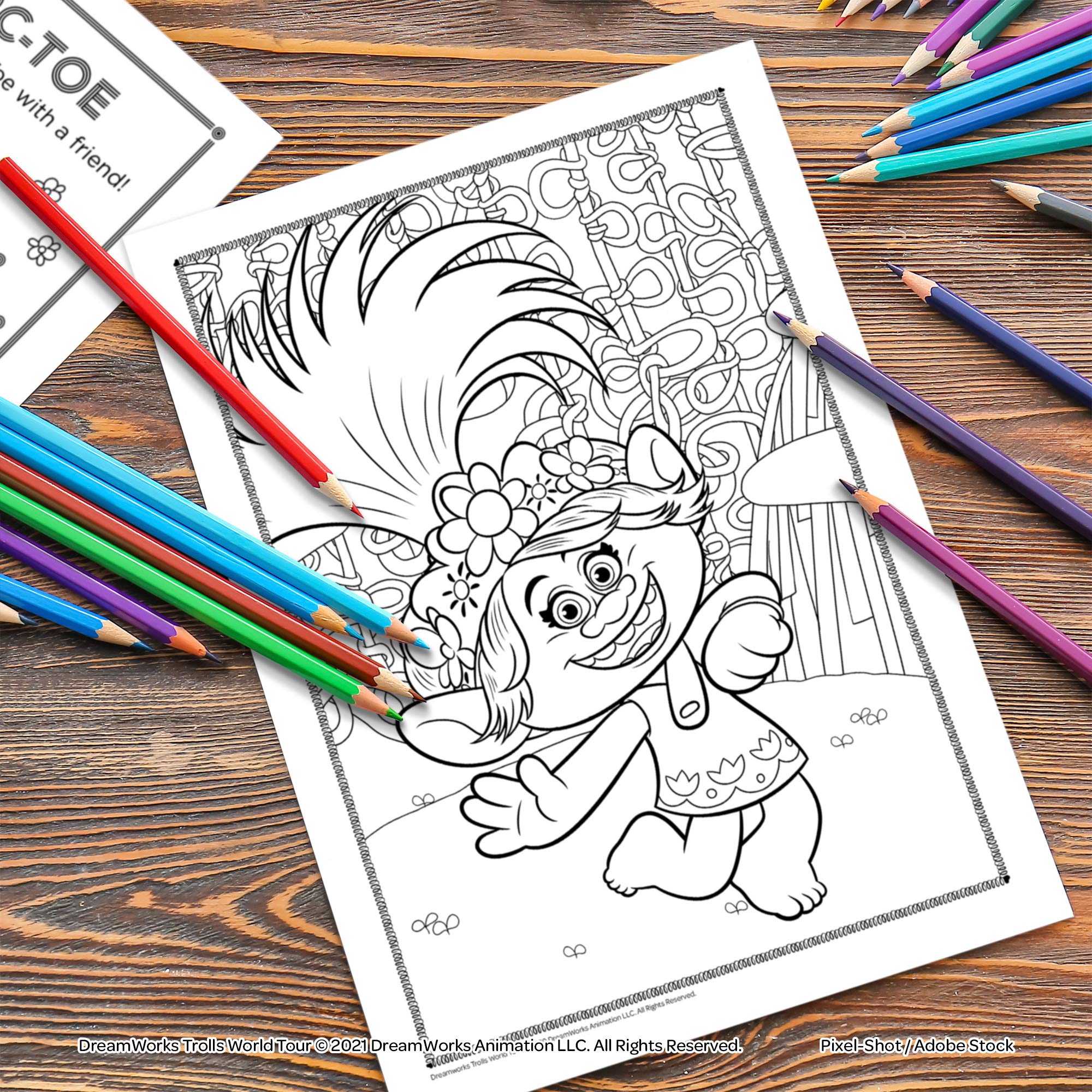 DreamWorks Trolls World Tour 192-Page Coloring and Activity Book with Stickers 47362, Bendon