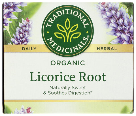 Traditional Medicinals Tea, Organic Licorice Root, Soothes the Digestive Tract & Promotes Respiratory Health - Kosher, Non-GMO, Caffeine-Free - 16 Tea Bags