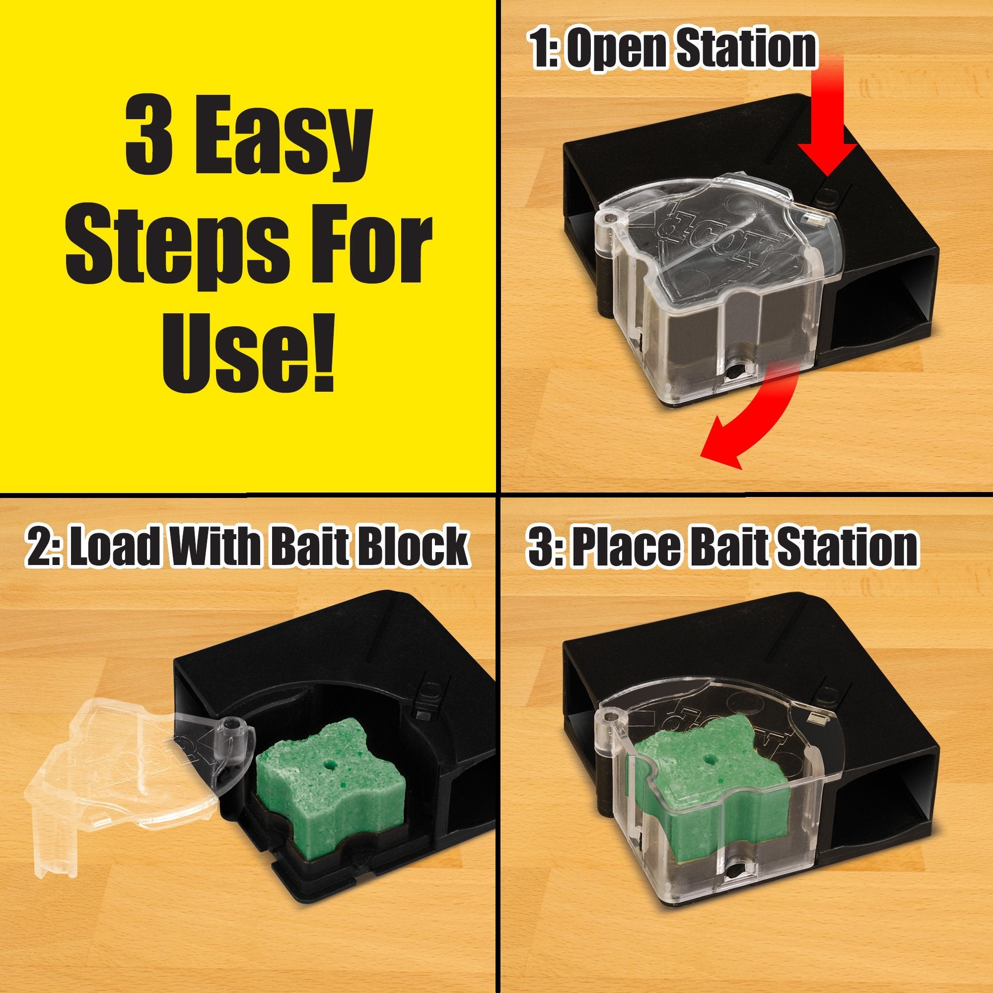 d-CON Refillable Corner Fit Mouse Poison Bait Station, 1 Trap + 12 Bait Refills